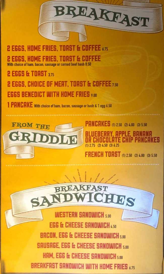 Page 1 of menu, Compton's Restaurant Saratoga Springs, NY