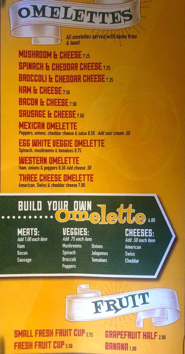 Page 2 of menu, Compton's Restaurant Saratoga Springs, NY