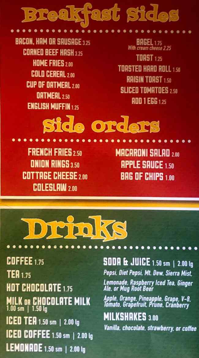 Page 5 of menu, Compton's Restaurant Saratoga Springs, NY